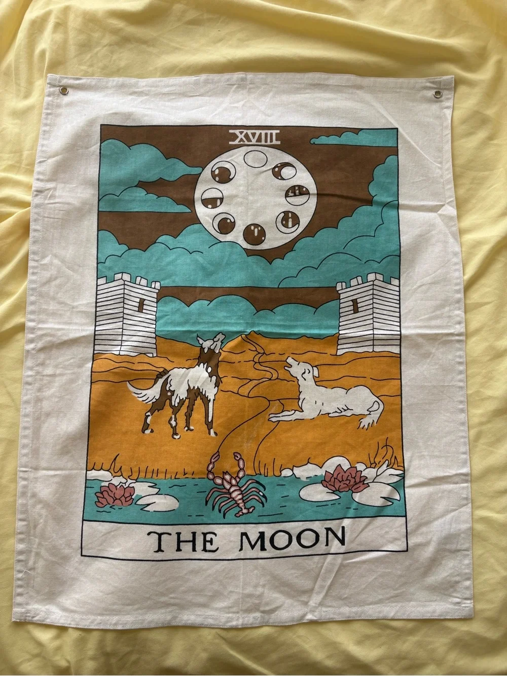 Set of 3 Tarot Tapestry Art - Sun, Star, & Moon